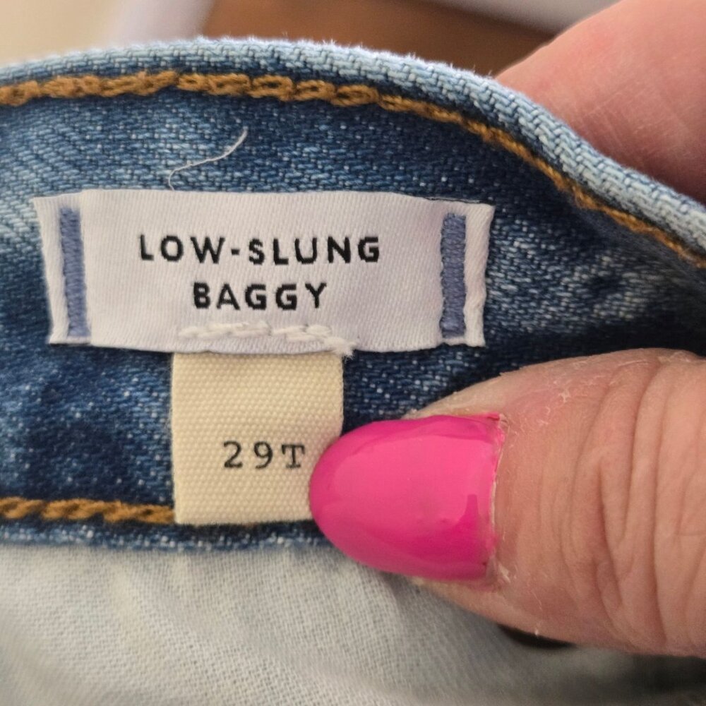 Madewell Low Slung Baggy Jeans Button Fly 5 Pockets Hamburg Wash Tall Size 29T - Picture 12 of 14